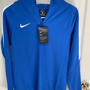 NWT Nike Dri Fit half zip pullover Blue with White swoosh